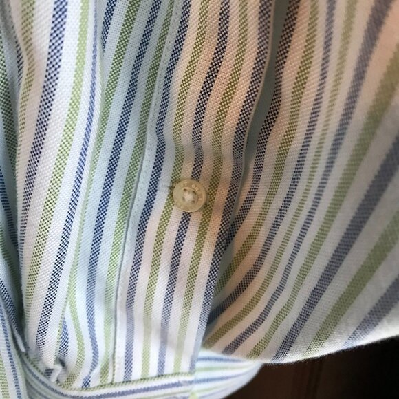 lands' End Men's LS Button Down Striped Sports Shirt Size 16 X 32 - Picture 5 of 9